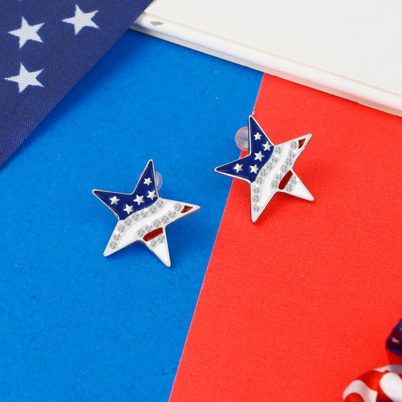 DAYANEY 4th of July Earrings Patriotic Earrings, Red White and Blue Earings for Women and Girls American USA Flag Jewelry as Fourth of July Accessories for Independence Day Outfit Gifts - Image 4